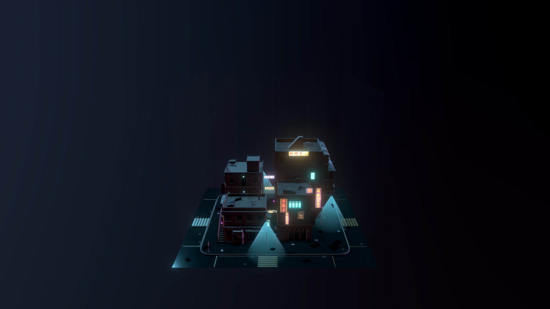 Neon City. Simple Texturing