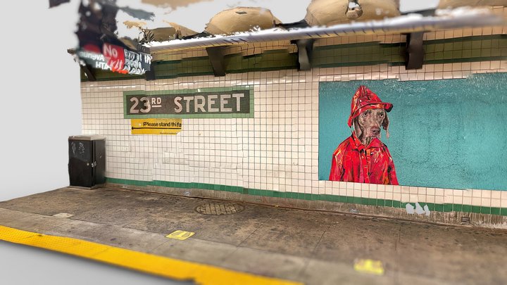 William Wegman’s dog mural at 23rd St station – Free 3D Model STL