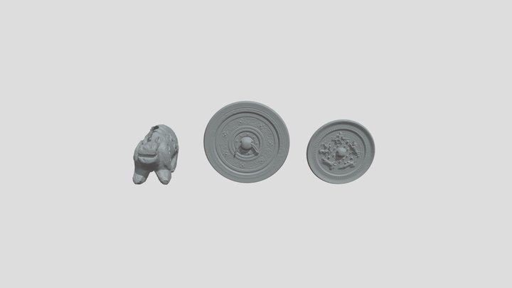 무령왕릉 청동거울 의자손수문경,신수문경, 무령왕릉 석수 3D Model