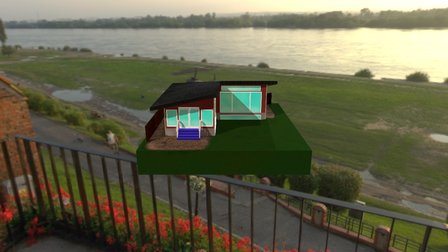 L-shaped house 3D Model