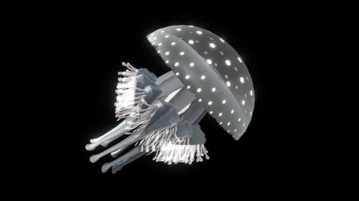 Simple Spotted Jellyfish (Baked Animation) – Modello 3D gratuito STL