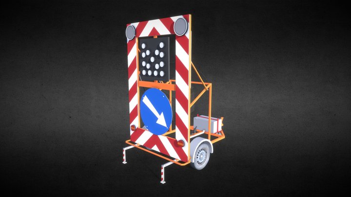 Arrow Board Trailer 3D Model