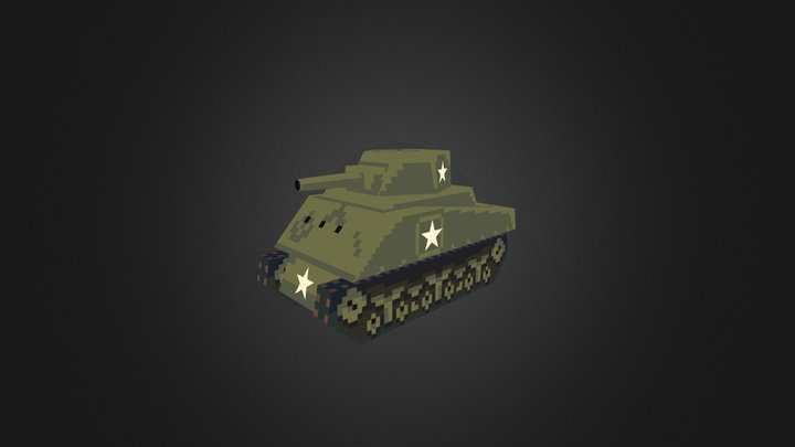 Low Poly M4 Sherman Tank 3D Model