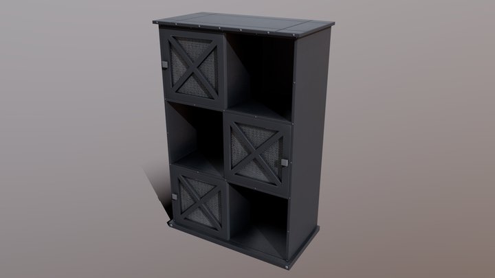 3 Door Shelf 3D Model