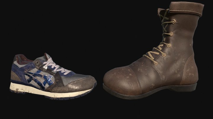Sneaker and Boot 3D Model