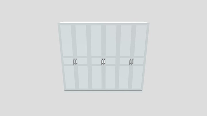 6 Door Wardrobe Cabinet 3D Model