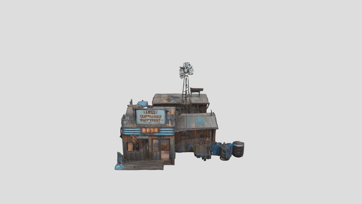 Outpost at Dusk 3D Model