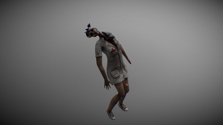 Animated Creepy Nurse 3D Model