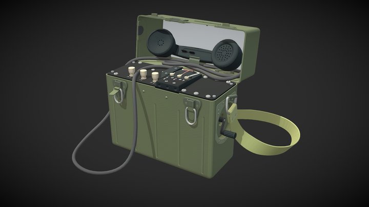 Military telephone IAA_44 3D Model