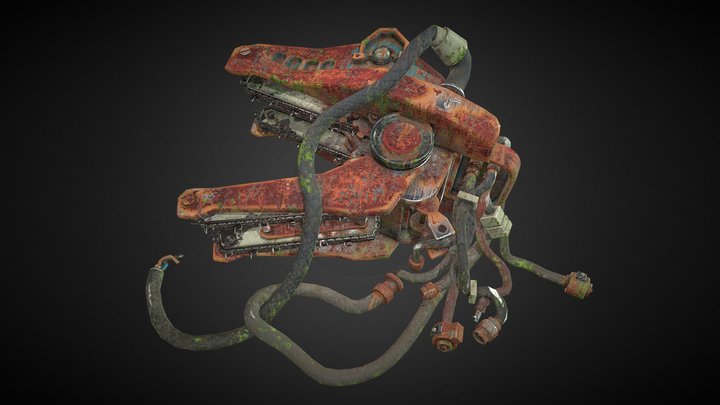 The head of a velociraptor robot 3D Model