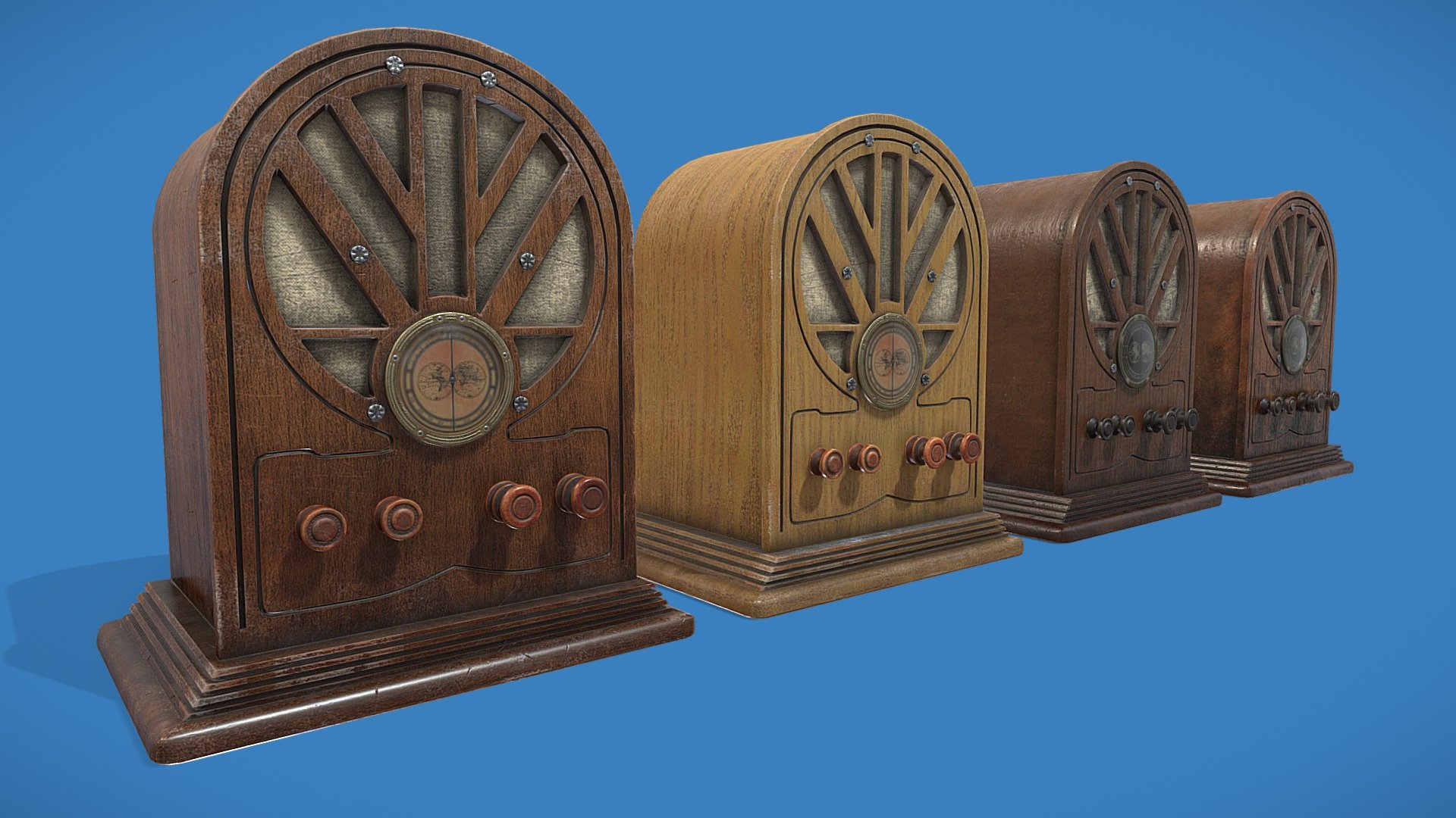 1930s Cathedral Style Radios Type B Download Free 3D model by Mad