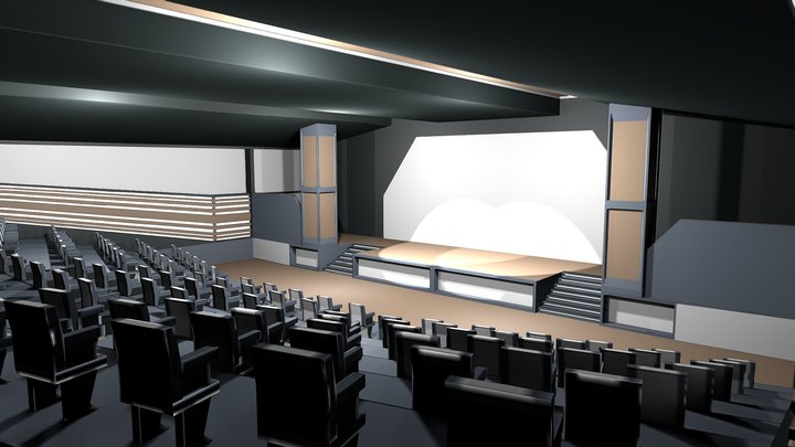 VR | School Classroom Auditorium with Stage 3D Model