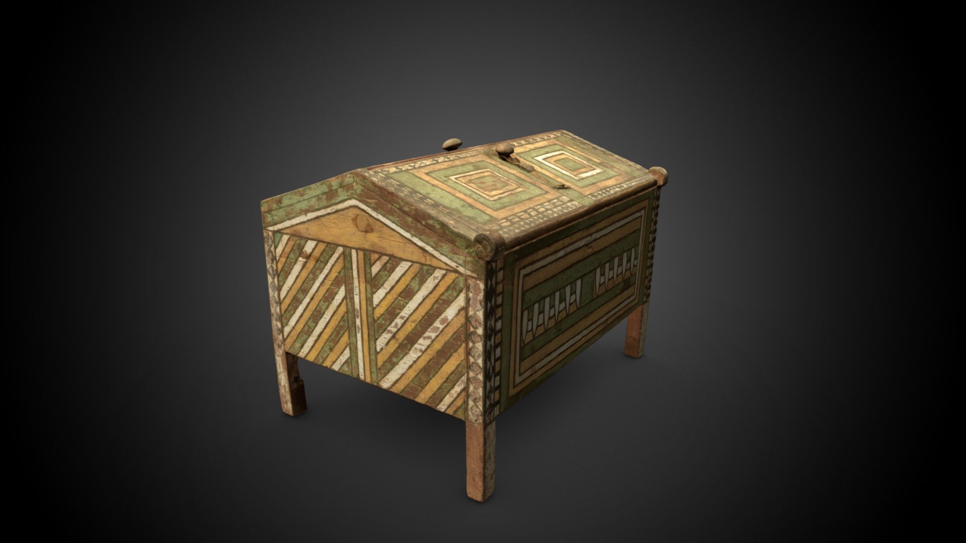 Painted and Inscribed Wooden Box - 3D model by Museo Egizio ...