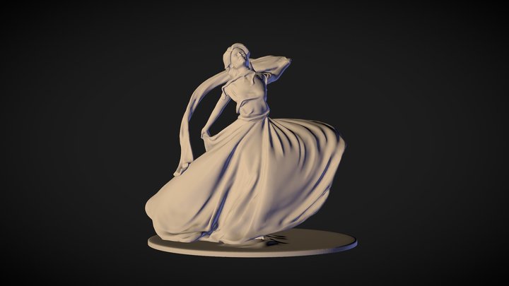 Girl dancing statuette 3D Model