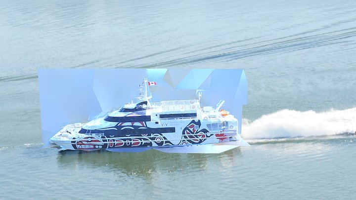 Speed Boat under Lions Gate Bridge 3D Model