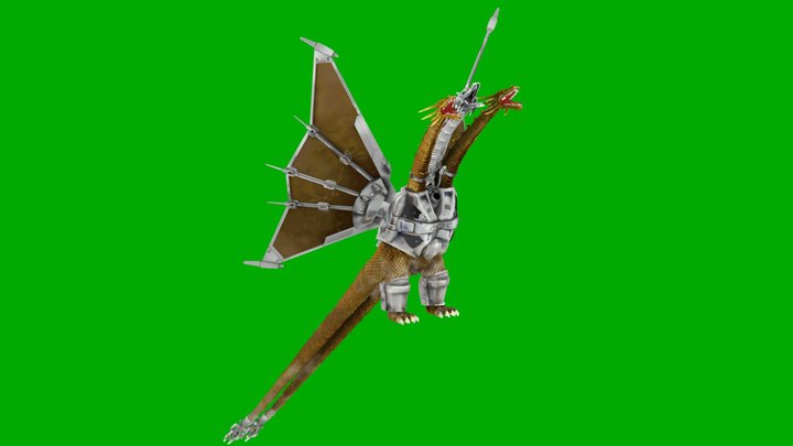 Mecha King Ghidorah Rig 3D Model