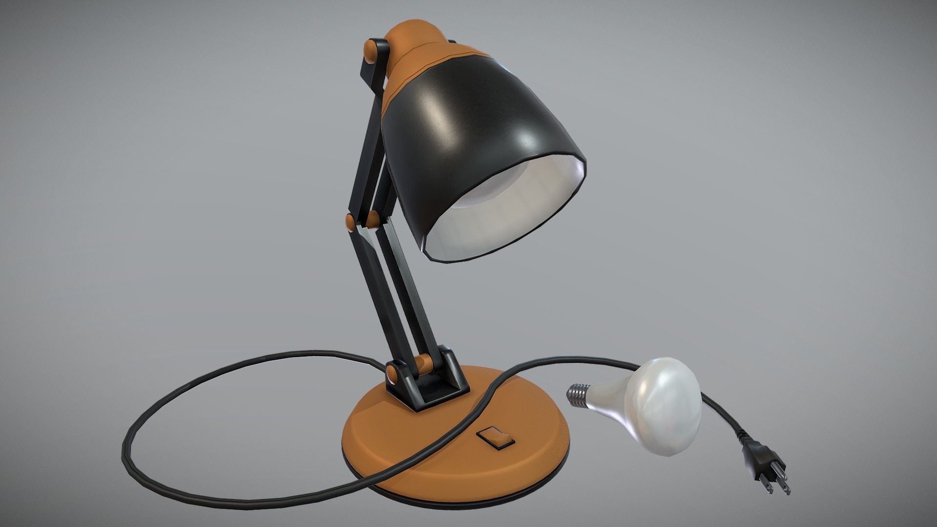 3D model Simple Office Lamp - This is a 3D model of the Simple Office Lamp. The 3D model is about a pair of headphones.