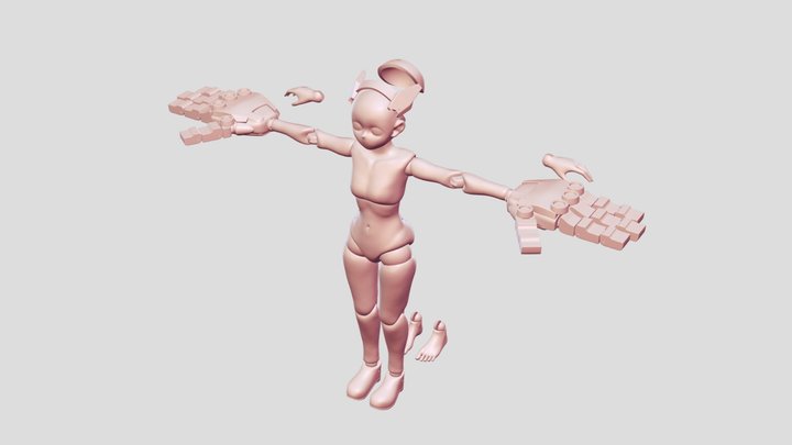 BJD Rebecca base[3D Printable] 3D Model