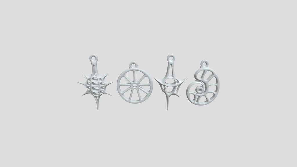 Set of ornate metal pendants