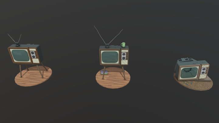 TV set | Damage [xyz school HW] 3D Model