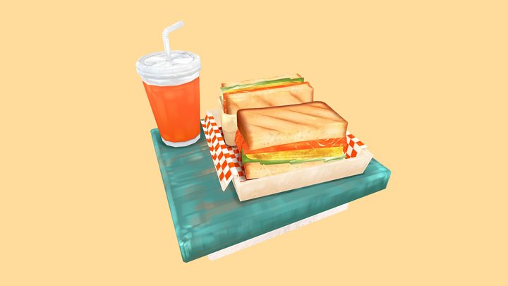 Smoked Salmon with egg Sandwiches 3D Model