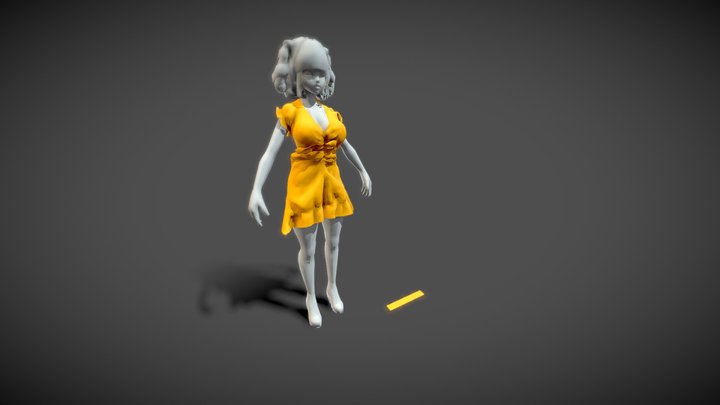 Yellow One-piece Girl 3D Model
