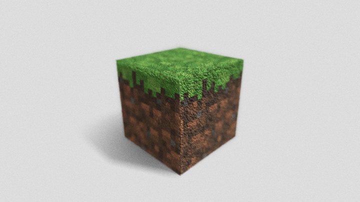 Minecraft Grass Block 3D Model