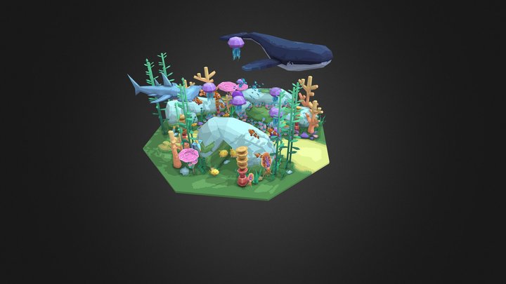 underwater world_blockbecnh 3D Model