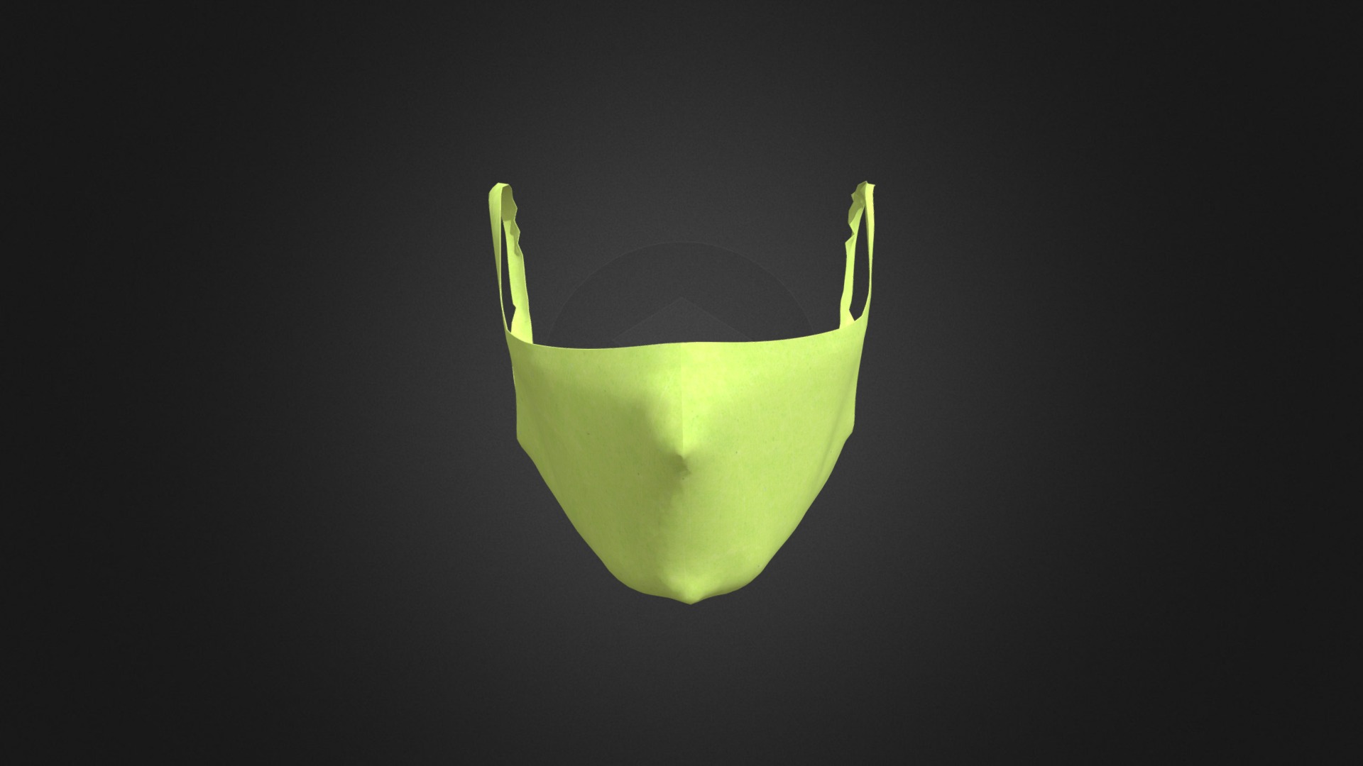 3D model Flame retardant mask - This is a 3D model of the Flame retardant mask. The 3D model is about a green apple with a black background.