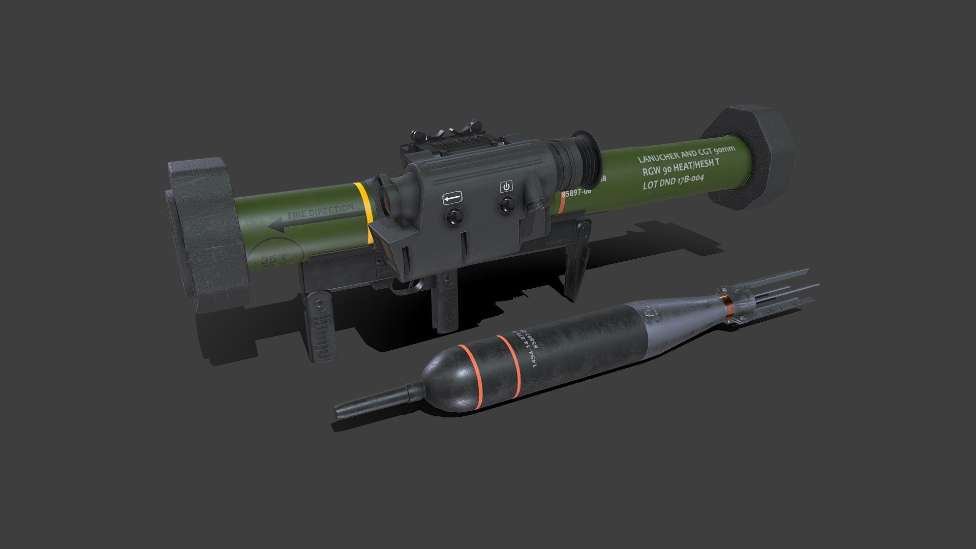 RGW 90 Matador Anti Tank Rocket Launcher - Buy Royalty Free 3D model by ...