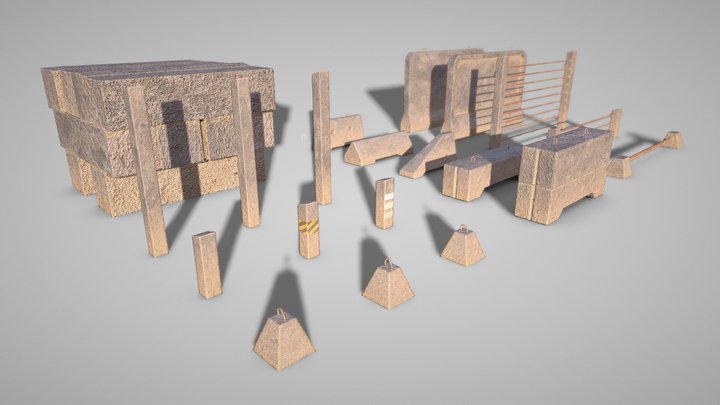 Low | Concretes | Fences | Pack – Modello 3D gratuito STL