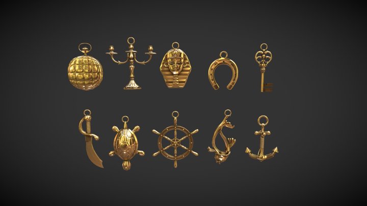 Pendant Jewelry Collection VR 3D Model