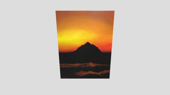 Day 1: Sunset at the mountains 3D Model