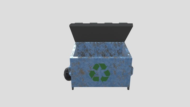 recycling dumpster with corpse inside 3D Model