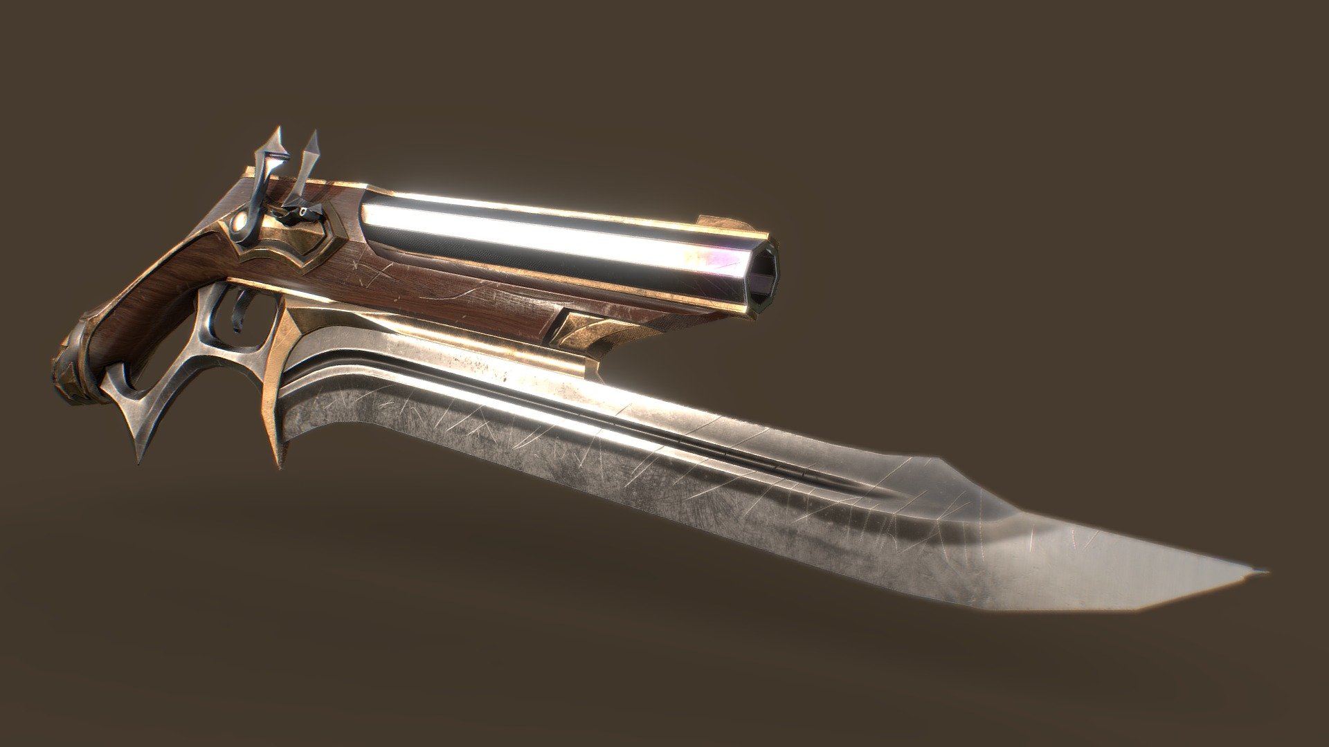 Flintlock Gunblade - 3D Model By Entorix [d51da10] - Sketchfab