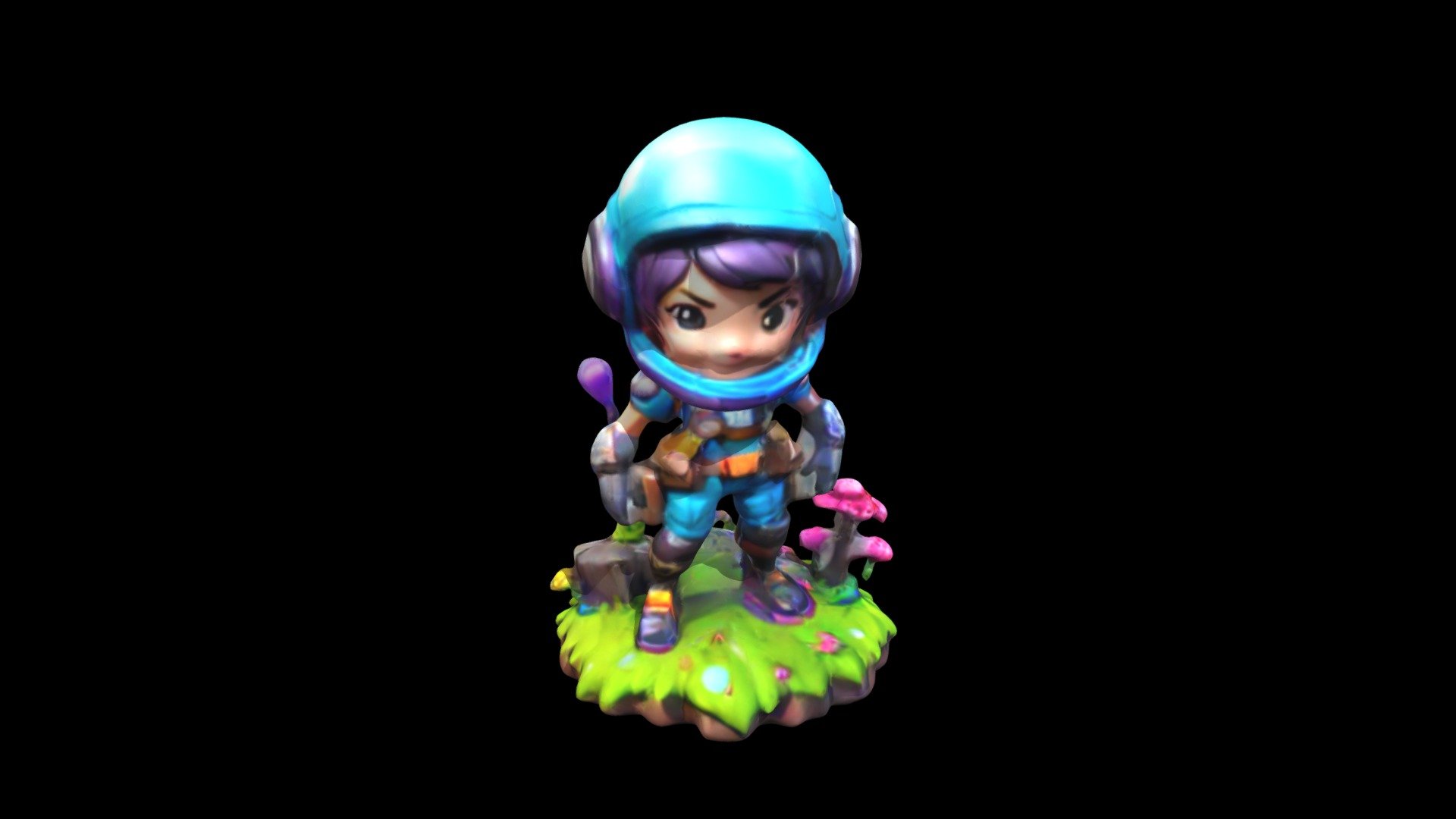 An animated astral brawler with a helmet, gloves - Download Free 3D ...