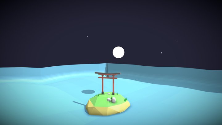 Chinese ceremonial door low poly 3D Model