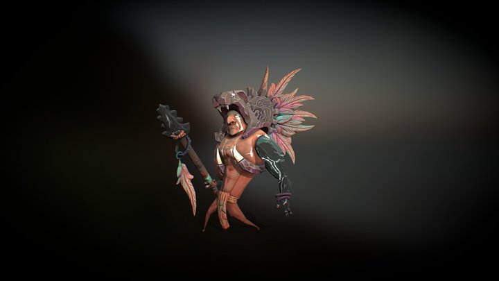 Aztec Warrior Hunter 3D Model
