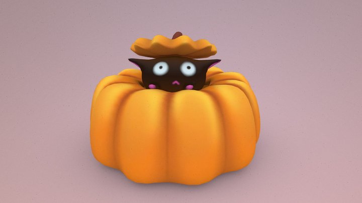 Pumpkin Cat 3D Model