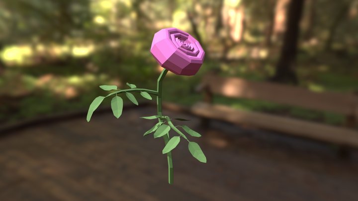 Low-Poly Rose 3D Model
