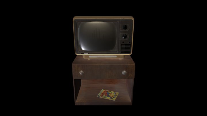 Retro TV Stand 3D Model