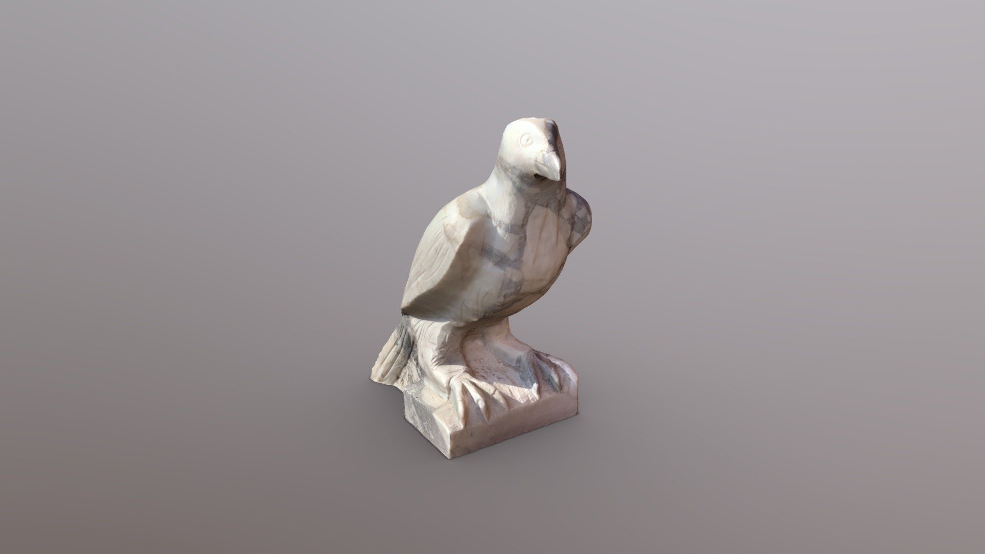 Marble Hawk Sculpture