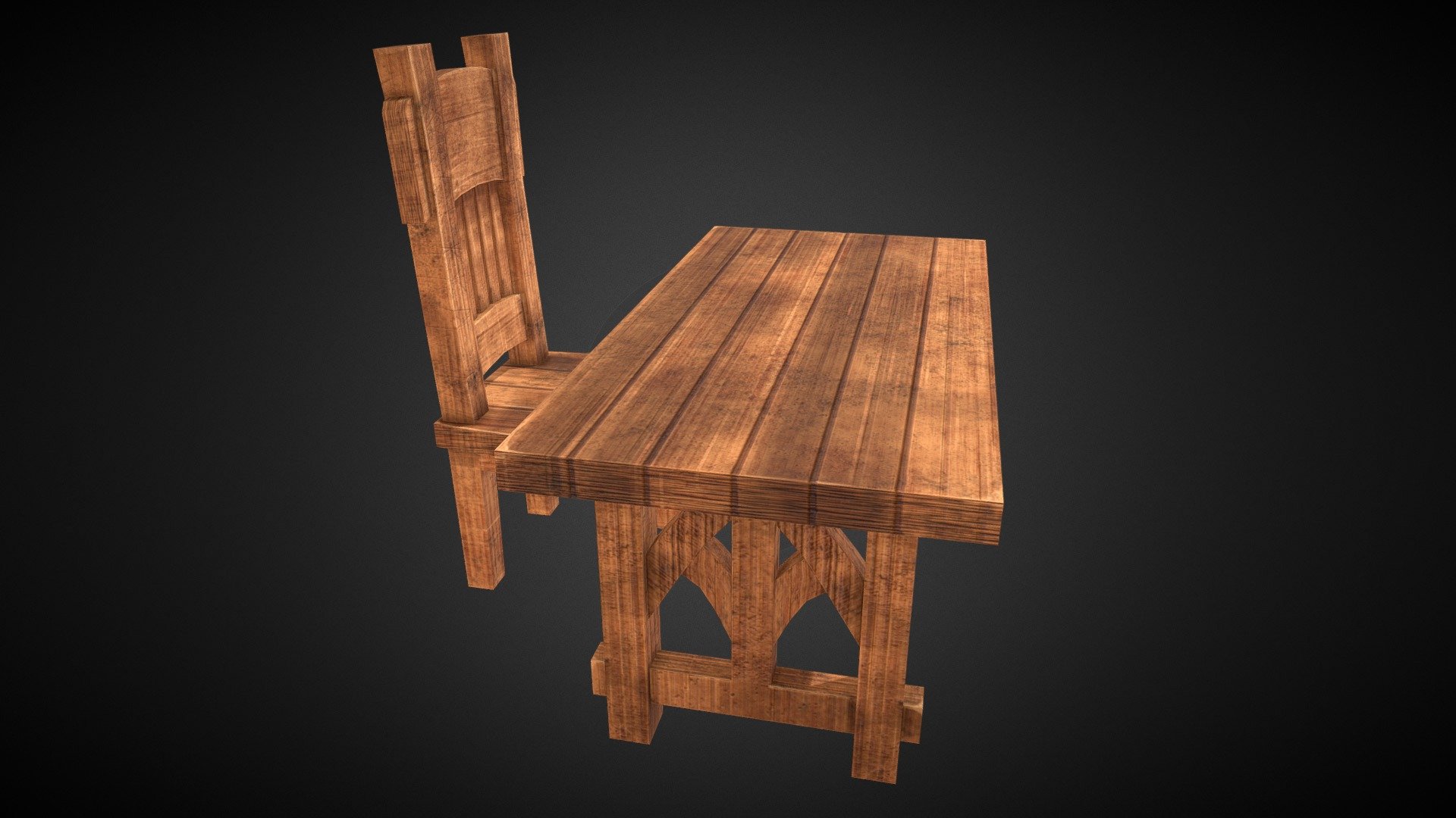 Wooden table_chair
