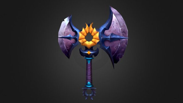 Low Poly Hand Painted Axe 3D Model