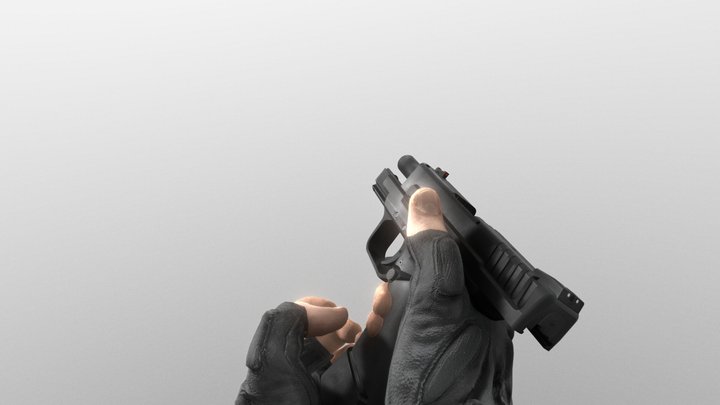 AnimatedPistol 3D Model