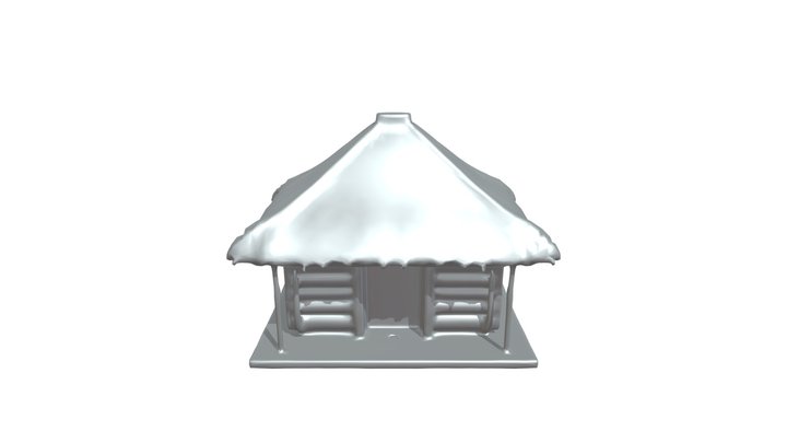 Rustic thatched hut 3D Model