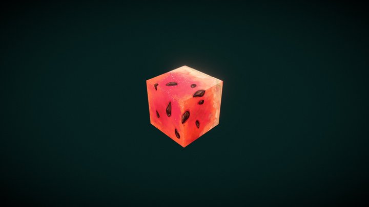 Watermelon Cube 3D Model