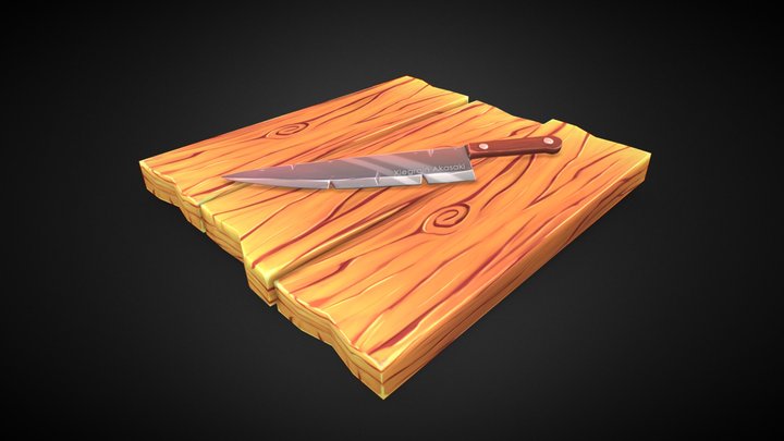 Handpainted Cutting Board 3D Model