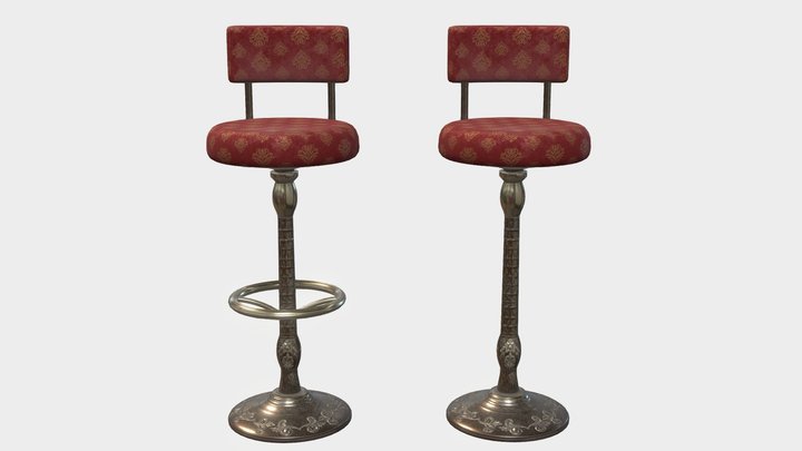 Vintage Bar Chair 3D Model