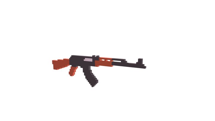 Voxel AK47 3D Model